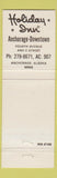 Matchbook Cover - Holiday Inn Anchorage AK