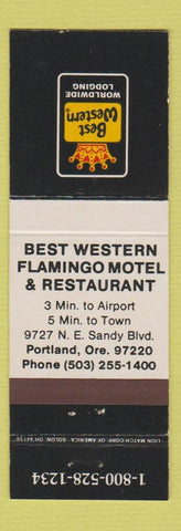 Matchbook Cover - Best Western Flamingo Motel Portland OR