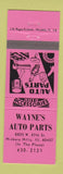 Matchbook Cover - Wayne's Auto Parts Hickory Hills IL