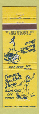 Matchbook Cover - Tommy Bartlett Show Wisconsin Dells WI girlie