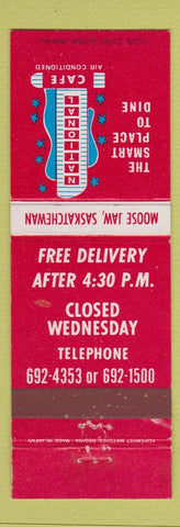 Matchbook Cover - National Cafe Moose Jaw SK