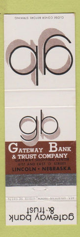 Matchbook Cover - Gateway Bank and Trust Lincoln NE WEAR