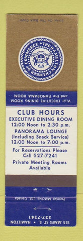 Matchbook Cover - Hamilton Chamber of Commerce ON