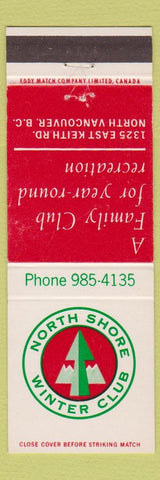 Matchbook Cover - North Shore Winter Club North Vancouver BC