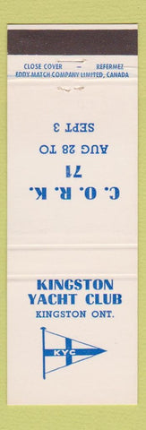 Matchbook Cover - Kingston Yacht Club Kingston ON