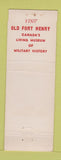 Matchbook Cover - Old Fort Henry Kingston ON WEAR