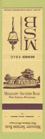 Matchbook Cover - Mississippi Southern Bank Port Gibson MO