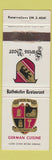 Matchbook Cover - Swiss Bear Rathskeller German Toronto ON WEAR