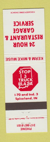 Matchbook Cover - Stop 3 Truck Stop Spiceland IN