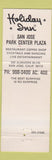 Matchbook Cover - Holiday Inn San Jose CA