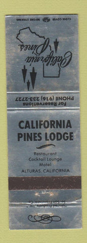 Matchbook Cover - California Pines Lodge Alturas CA WORN