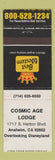Matchbook Cover - Cosmic Age Lodge Best Western Anaheim CA