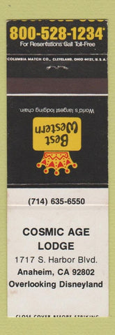 Matchbook Cover - Cosmic Age Lodge Best Western Anaheim CA