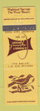 Matchbook Cover - Highland Springs Resort Beaumont CA WEAR