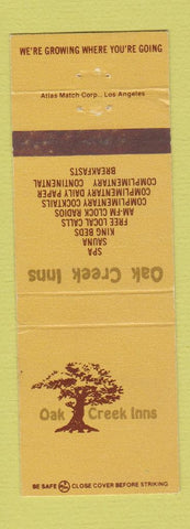 Matchbook Cover - Oak Creek Inns Long Beach Costa Mesa San Bernardino CA