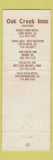 Matchbook Cover - Oak Creek Inns Long Beach Costa Mesa San Bernardino CA