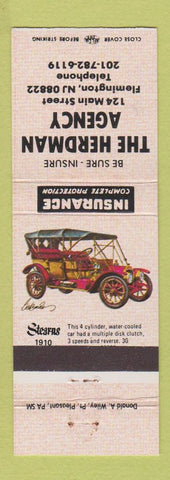 Matchbook Cover - Herdman Insurance Agency Flemington NJ WEAR #1