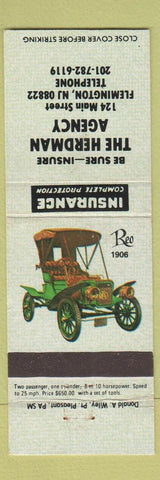 Matchbook Cover - Herdman Insurance Agency Flemington NJ WEAR #3