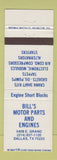Matchbook Cover - Bill's Motor Parts Engines Dallas TX