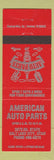 Matchbook Cover - American Auto Parts Salt Lake City UT RED