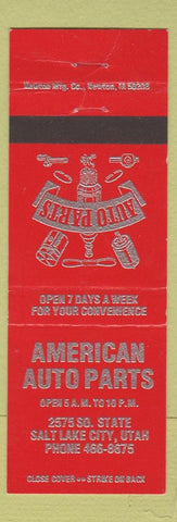 Matchbook Cover - American Auto Parts Salt Lake City UT RED