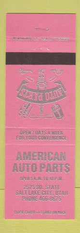 Matchbook Cover - American Auto Parts Salt Lake City UT PINK #2