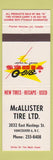 Matchbook Cover - Big O Tires McAllister Vancouver BC
