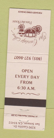 Matchbook Cover - The Carriage Inn Pancakes San Simeon CA