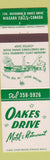Matchbook Cover - Oakes Drive Motel Restaurant Niagara Falls ON