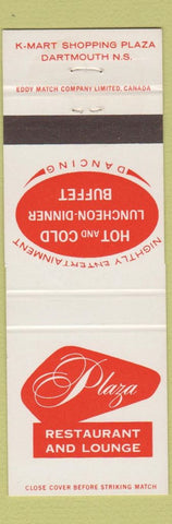 Matchbook Cover - Plaza Restaurant Lounge Dartmouth NS