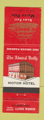 Matchbook Cover - Admiral Beatty Motor Hotel St John NB