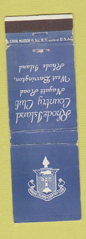 Matchbook Cover - Rhode Island Country Club West Barrington RI WORN