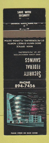 Matchbook Cover - Security Federal Savings St Petersburg FL Seminole