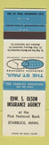 Matchbook Cover - Edward Olson Insurance Starbuck MN
