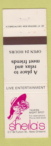 Matchbook Cover - Sheila's Tavern New Orleans LA WEAR
