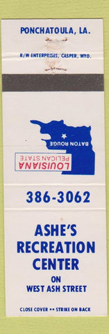 Matchbook Cover - Ashe's Recreation Center Ponchatoula LA WEAR