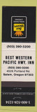 Matchbook Cover - Best Western Pacific Highway Inn Salem OR
