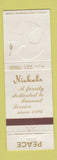 Matchbook Cover - Nichel's Funeral Home Lakewood OH WEAR