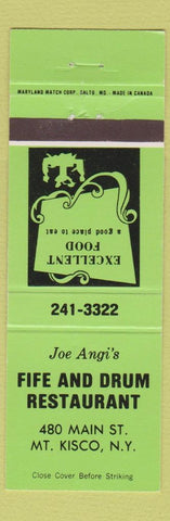 Matchbook Cover - Joe Angi's Fife and Rum Restaurant Mount Kisco NY GREEN