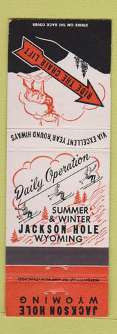 Matchbook Cover - Jackson Hole WY Skiing Chair Lift WEAR museum