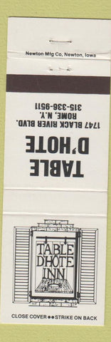 Matchbook Cover - Table D'Hote Rome NY