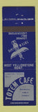 Matchbook Cover - Totem Cafe West Yellowstone MT