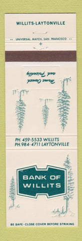 Matchbook Cover - Bank of Willits Laytonville CA