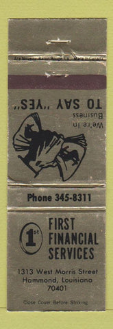 Matchbook Cover - First Financial Services Hammond LA WEAR