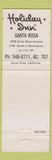 Matchbook Cover - Holiday Inn Santa Rosa CA