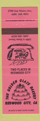 Matchbook Cover - Golden Glaze Bakery Redwood City CA