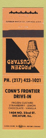 Matchbook Cover - Conn's Frontier Drive In Decatur IL