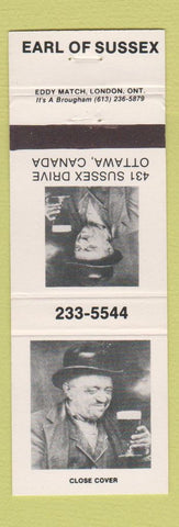 Matchbook Cover - Earl of Sussex Ottawa ON