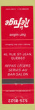 Matchbook Cover - Le Refuge QC