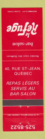 Matchbook Cover - Le Refuge QC